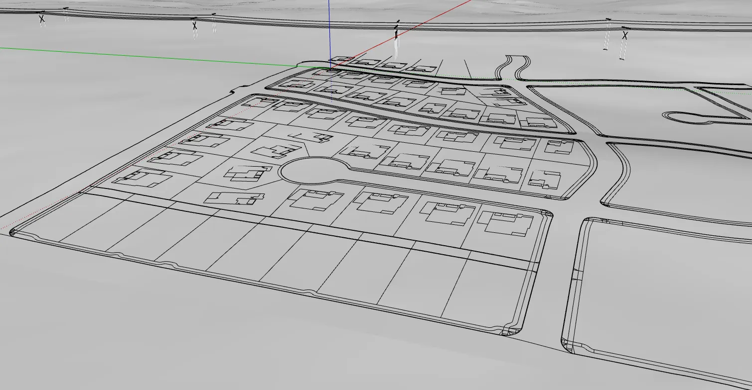 Overland hidden-line view