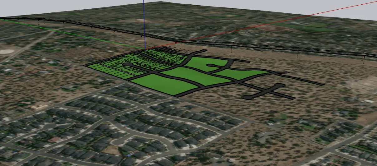 Overland plat and road network