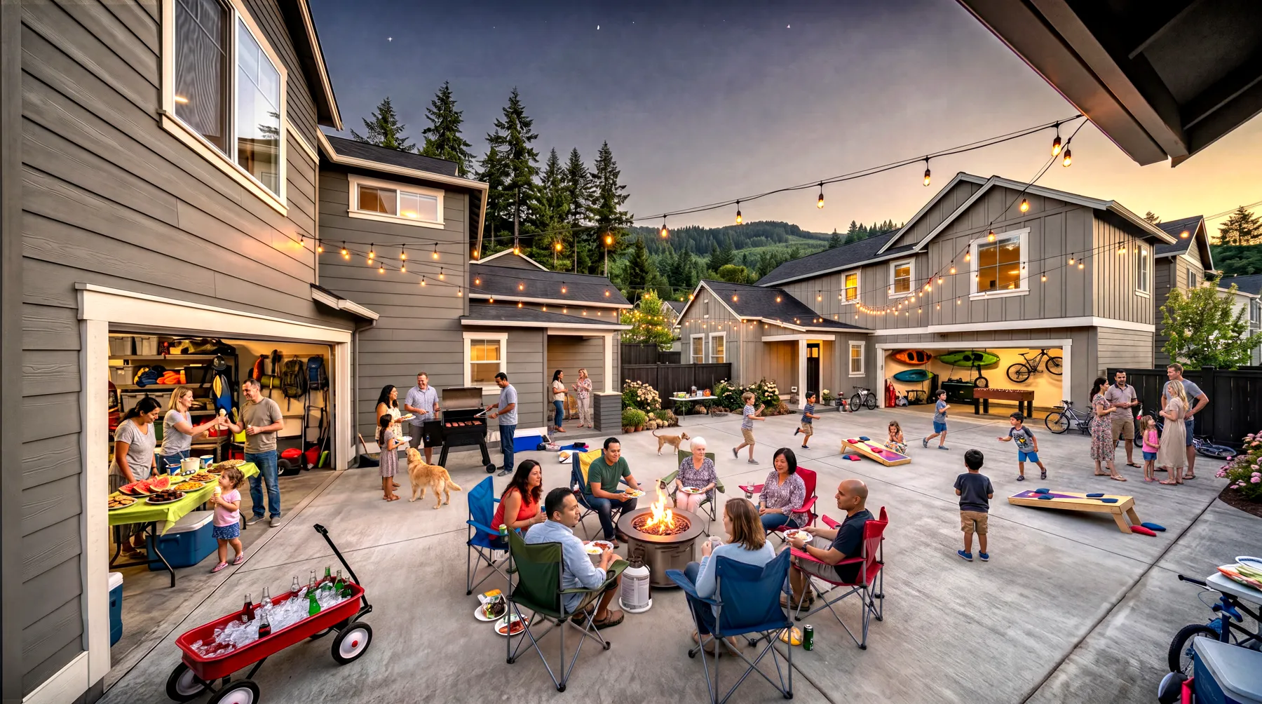 Collina Village courtyard barbecue
